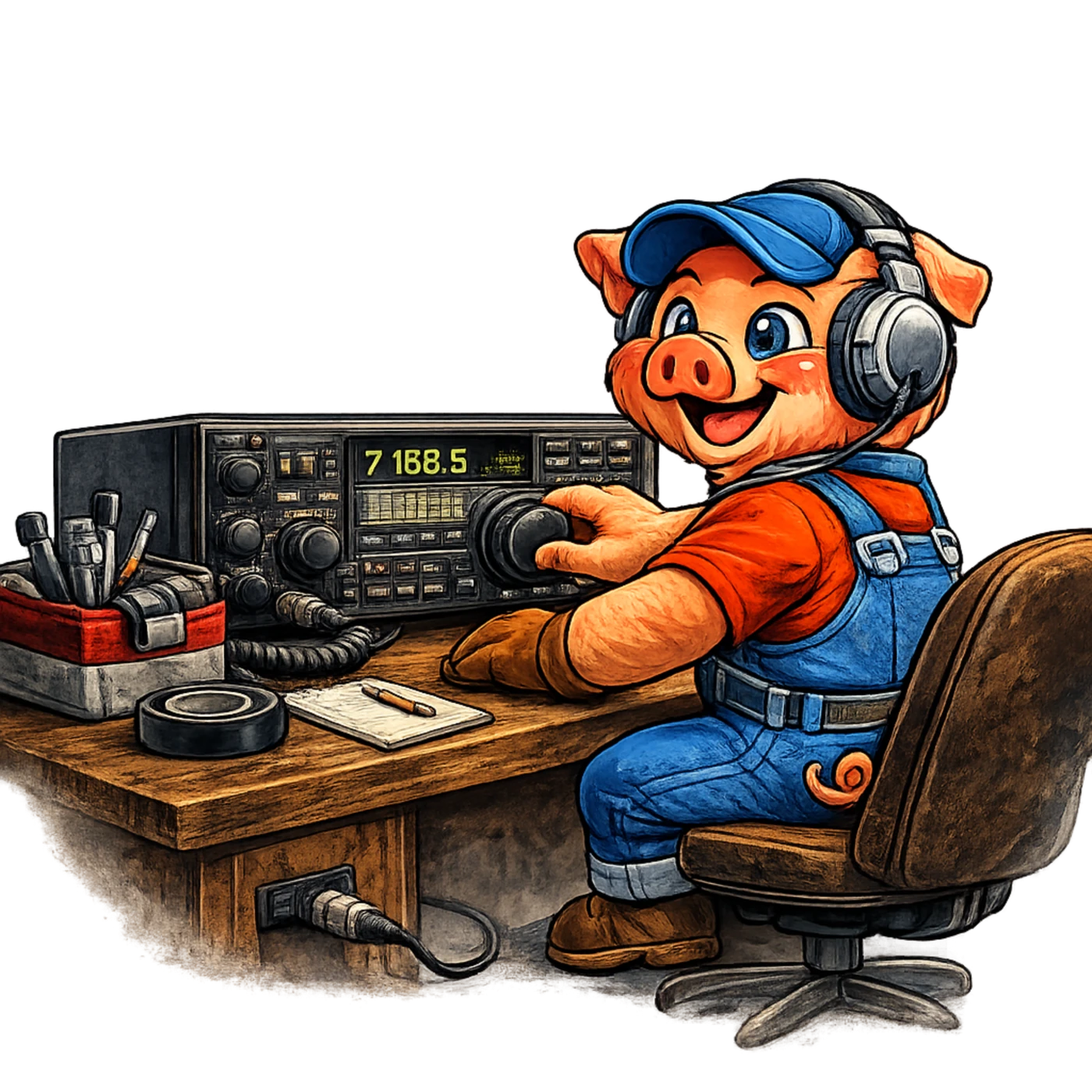 Elmer at the receiver desk for Signal Sweep