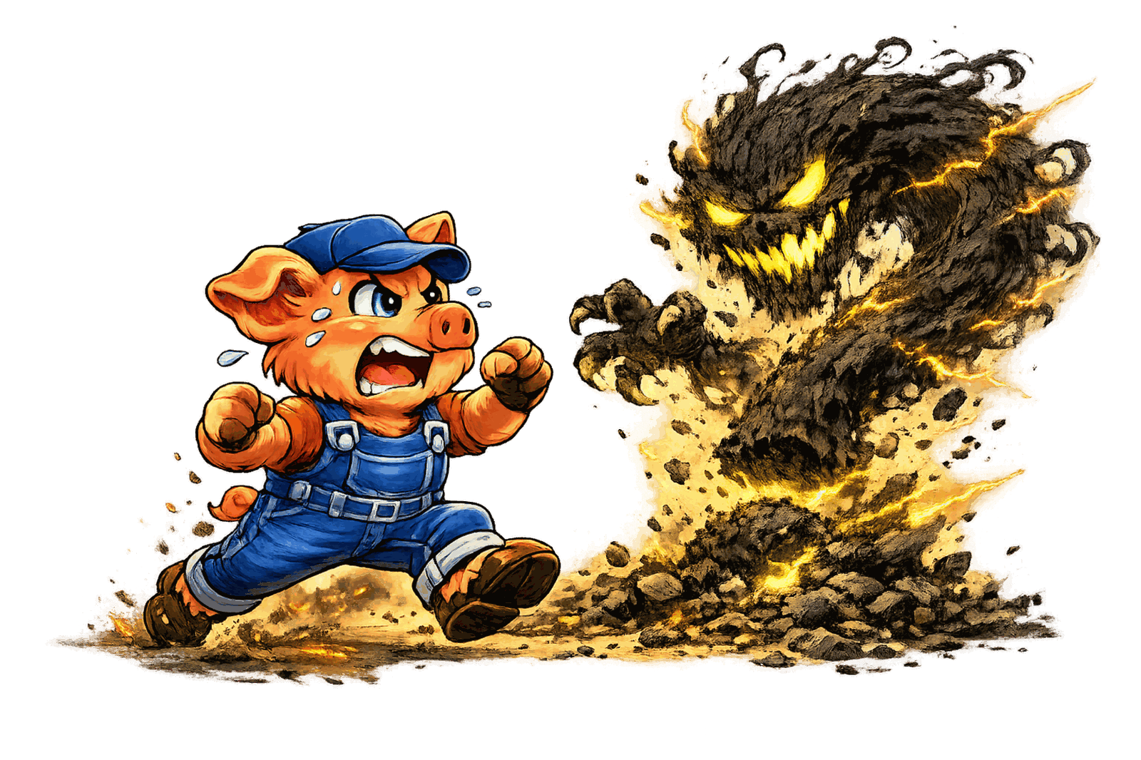 Pig fighting question monsters in 3-Lives Survival